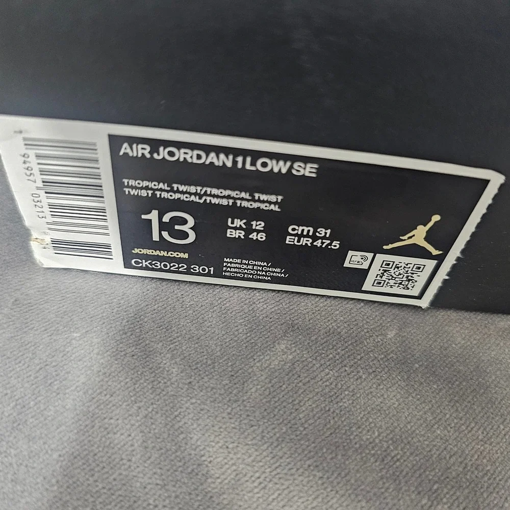 Air Jordan 1 Low SE Tropical‎ Twist Mens 13 Black Turquoise - Picture 10 of 10